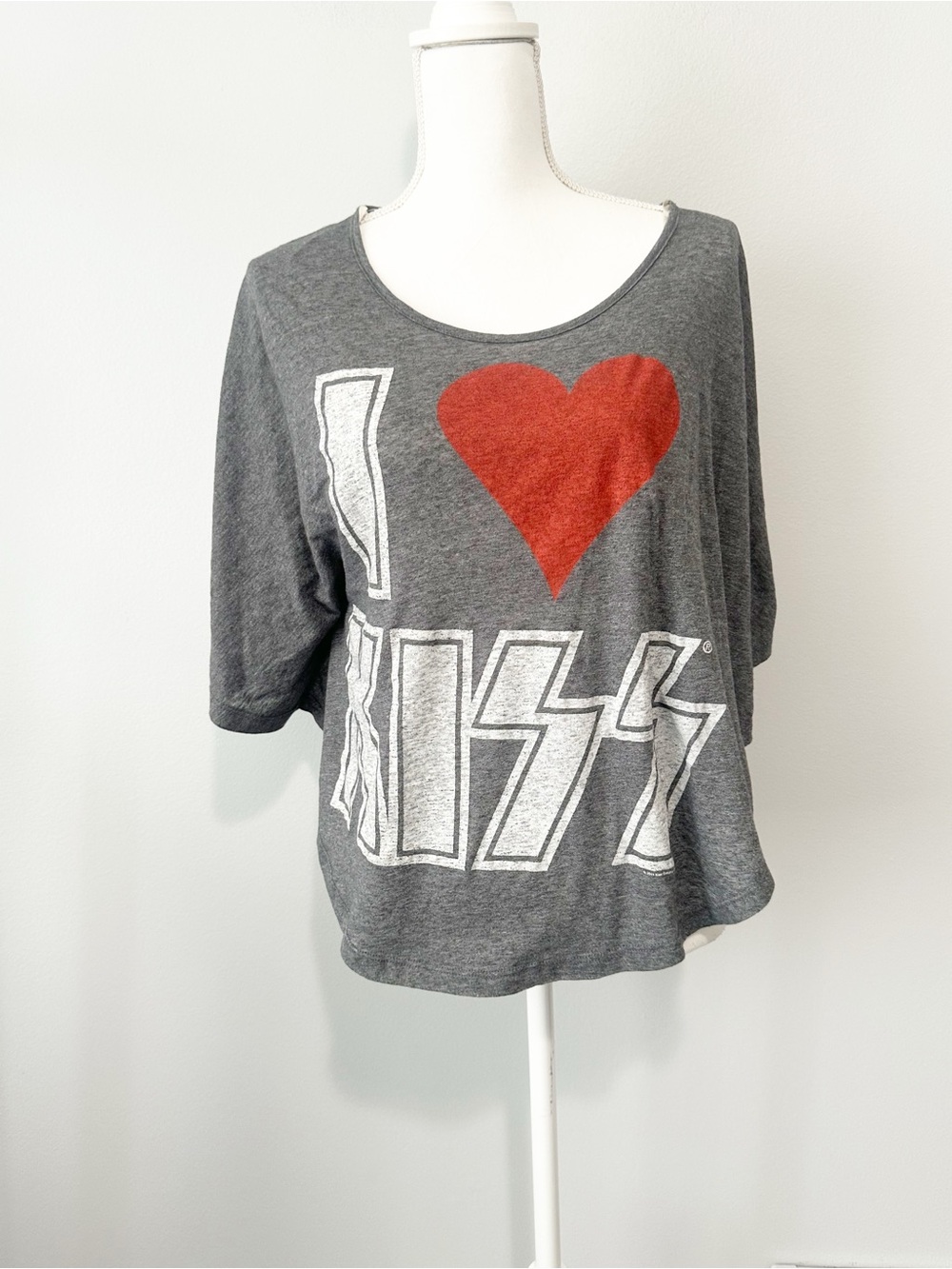 Kiss Band concert gray dolman sleeve top size medium festival